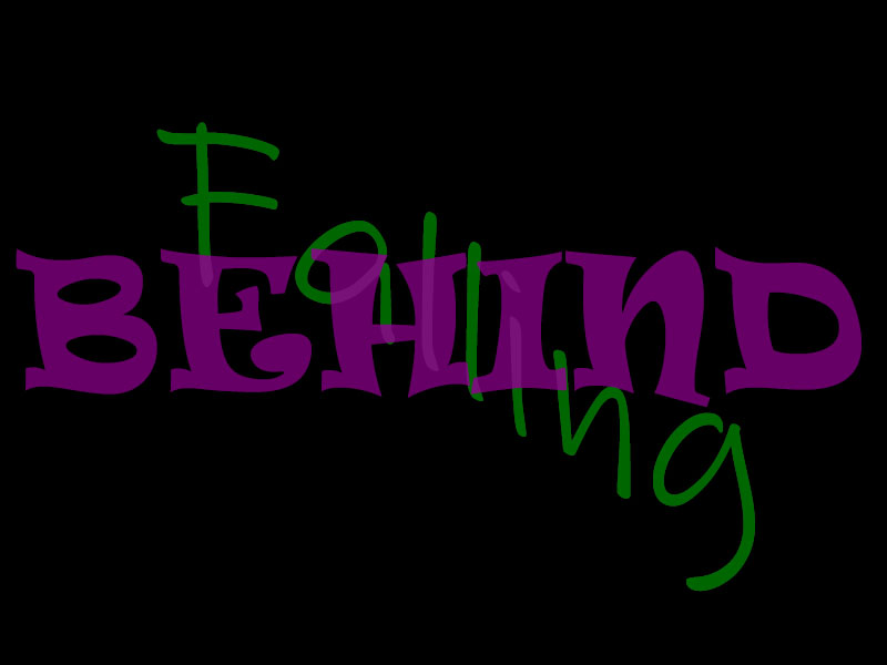 Falling behind graphic image.