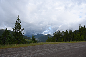 Beautiful mountain view from our campsite in Montana