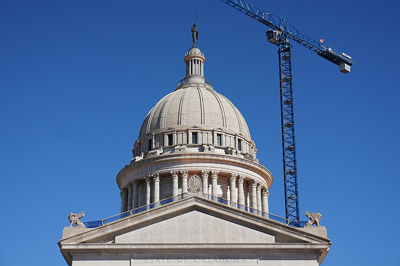 Outside Dome of the Oklahoma Capitol.