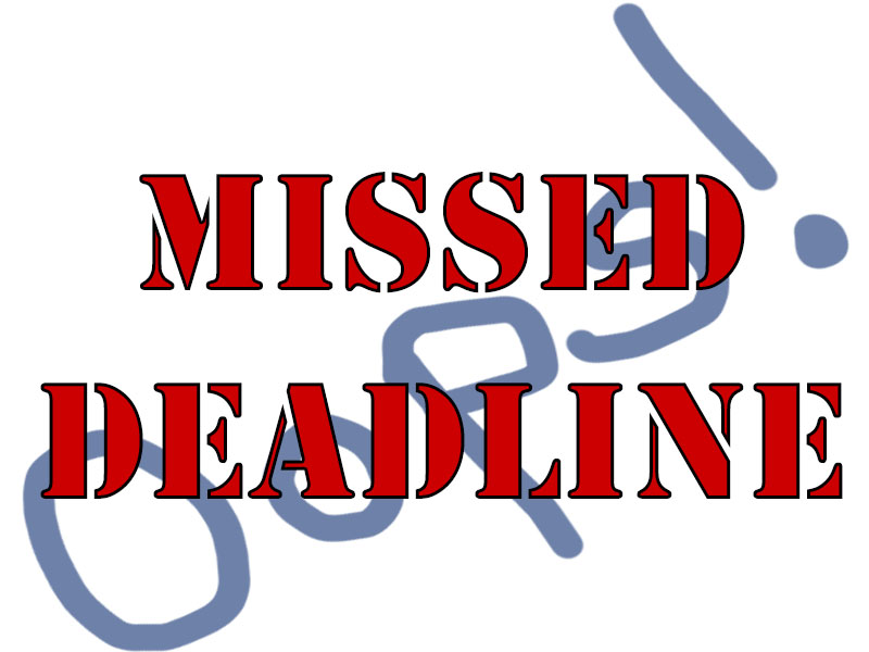 Missed deadline - oops graphic image.