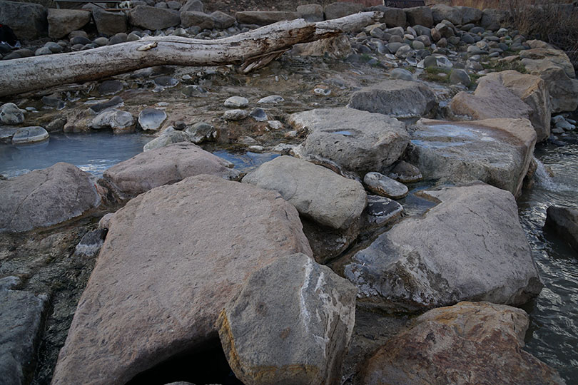 Runoff from one of the Pagosa Springs hot springs.